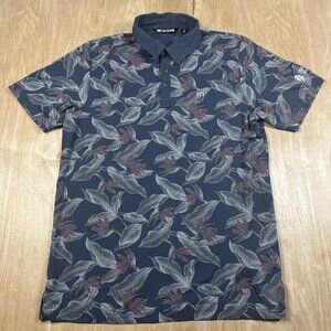 Travis Matthew Mens Floral Print Short Sleeve Polo Casual Golf Shirt Size Medium